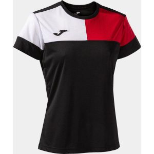 Damska koszulka Joma Camiseta Manga czarno-czerwona XS. Białe bluzki JOMA, xs, bez wzorów, sportowe, bez kołnierzyka, bez ramiączek. Za 153,99 zł.