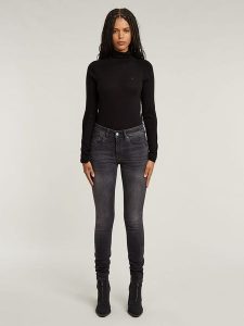 G-Star Dżinsy - Super Skinny fit - w kolorze antracytowym rozmiar: W32/L34. Czarne jeansy G-Star, z aplikacjami, ze skóry, z podwyższonym stanem. Za 284,95 zł.