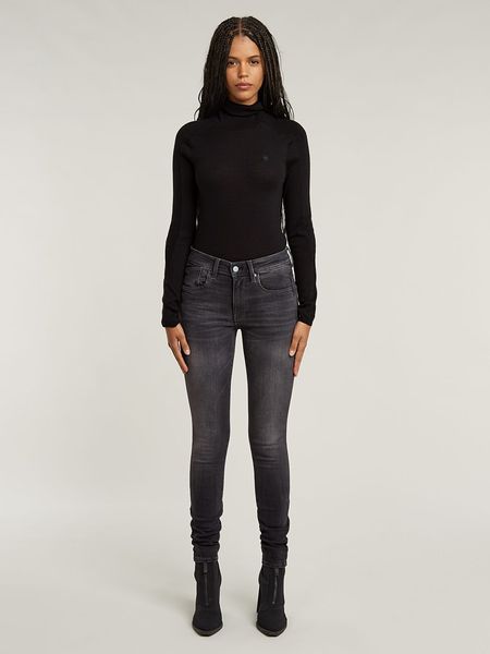 G-Star Dżinsy - Super Skinny fit - w kolorze antracytowym rozmiar: W29/L34. Czarne jeansy G-Star, z aplikacjami, ze skóry, z podwyższonym stanem. Za 294,95 zł.
