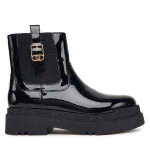 Botki Liu Jo. Czarne botki Liu Jo, bez wzorów, bez obcasa, na płaskiej podeszwie, bez zapięcia. Za 569,99 zł.