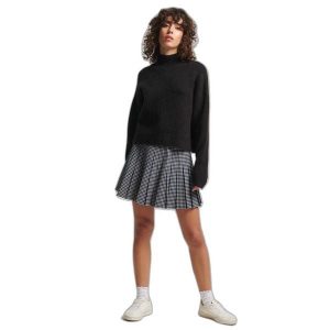 Damski sweter z szyją Superdry Vintage Essential. Czarne swetry klasyczne Superdry, na zimę, bez kołnierzyka. Za 297,50 zł.