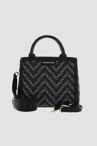 VALENTINO Czarna torebka Blizzard. Czarne shopper bag Valentino by Mario Valentino, bez wzorów, bez dodatków. W wyprzedaży za 499,99 zł.