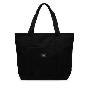 Torebka Guess Jeans. Czarne shopper bag Guess Jeans, z aplikacjami, z jeansu, bez dodatków. Za 289,99 zł.