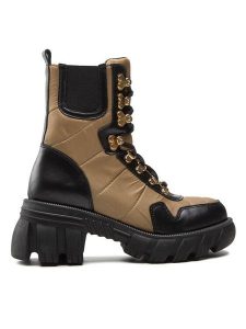 Rage Age Botki RA-91-06-000482 Brązowy. Brązowe botki Rage Age, bez wzorów, ze skóry, bez obcasa, na słupku, bez zapięcia. Za 509,99 zł.
