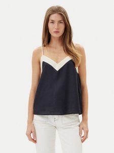 Vero Moda Top Denise 10329790 Czarny Regular Fit. Czarne topy Vero Moda, m, bez wzorów, z wiskozy, bez kołnierzyka, bez ramiączek. Za 89,99 zł.