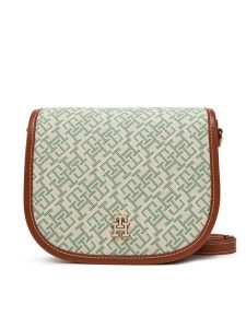 Tommy Hilfiger Torebka Th Monoplay Leather Saddle Bag AW0AW17414 Zielony. Zielone listonoszki TOMMY HILFIGER, bez wzorów, ze skóry, bez dodatków. Za 359,99 zł.