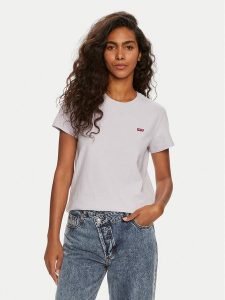 Levi's® T-Shirt Perfect 39185-0321 Niebieski Regular Fit. Niebieskie t-shirty s, bez wzorów, z bawełny, bez kołnierzyka, bez ramiączek. Za 79,99 zł.