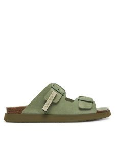 D.Franklin Klapki DFSH407001 Khaki. Brązowe klapki D.Franklin, bez wzorów, ze skóry, bez obcasa. Za 299,99 zł.