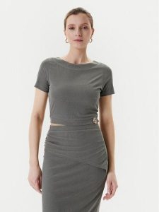 Guess T-Shirt W5YP14 KAQL2 Zielony Regular Fit. Zielone t-shirty Guess, m, z aplikacjami, z syntetyku, bez kołnierzyka, bez ramiączek. Za 149,99 zł.