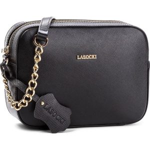 Torebka LASOCKI - BRT-071 Black. Czarne listonoszki marki Lasocki, ze skóry. Za 139,99 zł.