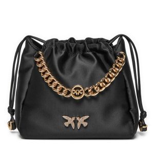 Torebka PINKO. Czarne torebki wieczorowe Pinko, bez wzorów, bez dodatków. Za 669,99 zł.