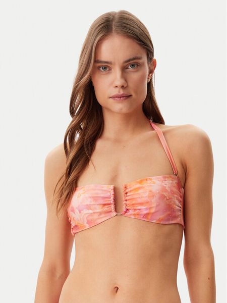 Guess Góra od bikini E5GJ01 KCR12 Różowy. Czerwone bikini Guess, z aplikacjami, z syntetyku. Za 179,99 zł.