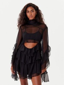 Bardot Sukienka koktajlowa Anyssa 59973DB Czarny Regular Fit. Czarne sukienki Bardot, bez wzorów, z syntetyku, wizytowe, bez kołnierzyka, bez ramiączek. Za 509,99 zł.