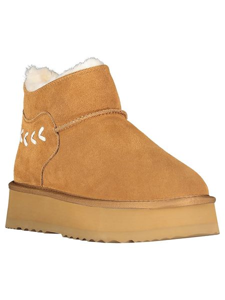 Geographical Norway Botki zimowe "Ofleche" w kolorze jasnobrązowym rozmiar: 37. Brązowe botki Geographical Norway, na zimę, bez wzorów, z futra, bez obcasa, bez zapięcia. Za 165,31 zł.