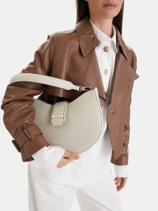 GINO ROSSI Torebka 1-2 Szary. Szare torebki klasyczne Gino Rossi, bez wzorów, z materiału, bez dodatków. Za 229,99 zł.