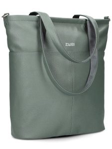 Zwei Torebka "M145" w kolorze zielonym - 35 x 37 x 15 cm rozmiar: onesize. Zielone shopper bag Zwei, bez wzorów, z materiału, na ramię, bez dodatków. Za 161,34 zł.
