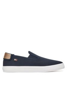 Tommy Hilfiger Tenisówki Vulc Canvas Slip-On Sneaker FW0FW08645 Granatowy. Niebieskie trampki TOMMY HILFIGER, bez wzorów, z materiału, bez zapięcia. Za 199,99 zł.