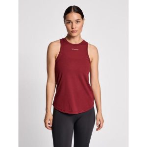 Damski tank top Hummel MT Vanja. Czerwone topy Hummel, m, bez wzorów, sportowe, bez kołnierzyka, bez ramiączek. Za 130,50 zł.