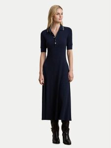 LAUREN RALPH LAUREN Sukienka codzienna 200957638001 Granatowy Slim Fit. Niebieskie sukienki Lauren Ralph Lauren, na co dzień, xs, bez wzorów, z bawełny, bez kołnierzyka, bez ramiączek, proste. Za 579,99 zł.