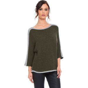 Sweter "Cecile" w kolorze khaki. Brązowe swetry klasyczne marki Cosy Winter, ze splotem, z okrągłym kołnierzem. W wyprzedaży za 159,95 zł.