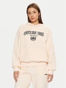 Guess Bluza V5RQ02 KCLD1 Écru Regular Fit. Bluzy Guess, s, z aplikacjami, z syntetyku, bez kaptura. Za 219,99 zł.