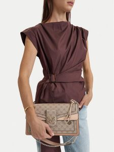 Nine West Torebka EO-ELEGANT FLOW-TK25740 Beżowy ciemny. Brązowe listonoszki Nine West, bez wzorów, ze skóry, bez dodatków. Za 329,99 zł.