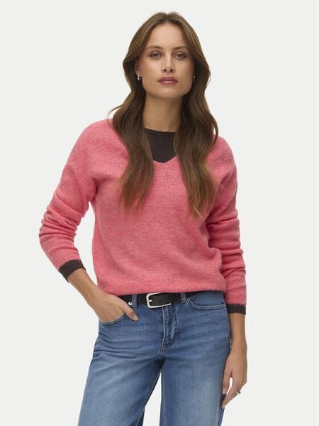 Vero Moda Sweter Crewlefile 10233357 Koralowy Loose Fit. Pomarańczowe swetry klasyczne Vero Moda, l, z syntetyku, bez kołnierzyka. Za 109,99 zł.