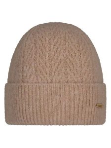 Barts Czapka "Calmela" w kolorze beżowym rozmiar: onesize. Brązowe czapki Barts, z aplikacjami, z wełny. Za 104,39 zł.