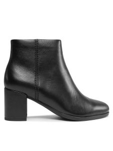 Clarks Botki Freva55 Zip 261747974 Czarny. Czarne botki Clarks, bez wzorów, ze skóry, bez obcasa, na słupku, bez zapięcia. Za 499,99 zł.
