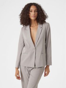 Vero Moda Marynarka Wendy 10301491 Szary Slim Fit. Szare marynarki i żakiety Vero Moda, bez wzorów, z syntetyku. Za 209,99 zł.