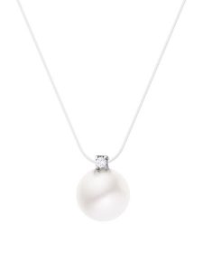 DYAMANT Naszyjnik z diamentem i perłą - dł. 42 cm rozmiar: onesize. Białe naszyjniki Dyamant, z diamentem. Za 669,95 zł.