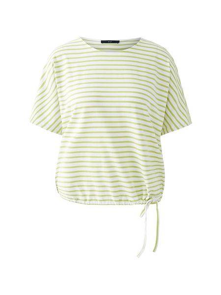 Oui Koszulka w kolorze zielono-białym rozmiar: 42. Zielone bluzki Oui, bez wzorów, z bawełny, bez kołnierzyka, bez ramiączek. Za 113,63 zł.