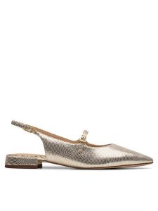 Clarks Baleriny Sensa15 Shine 26181315 Złoty. Żółte balerinki Clarks, bez wzorów, ze skóry, bez obcasa, bez zapięcia. Za 339,99 zł.