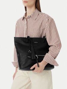 Lasocki Torebka CEO-LSK-L-033-10 Czarny. Czarne shopper bag Lasocki, bez wzorów, ze skóry, bez dodatków. Za 199,99 zł.