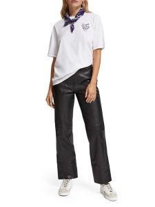 Scotch & Soda Koszulka w kolorze białym rozmiar: L. Białe bluzki Scotch & Soda, l, bez wzorów, z bawełny, bez kołnierzyka, bez ramiączek. Za 118,56 zł.