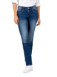 Timezone Dżinsy "Tahila" - Slim fit - w kolorze niebieskim rozmiar: W27/L34. Niebieskie jeansy Timezone, z aplikacjami. Za 123,25 zł.
