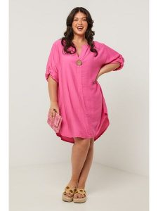 Curvy Lady Sukienka w kolorze różowym rozmiar: 48/50. Różowe sukienki Curvy Lady, bez wzorów, klasyczne, bez kołnierzyka, bez ramiączek, midi. Za 118,56 zł.