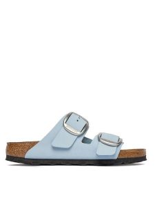 Birkenstock Klapki Arizona Big Buckle 1031860 Błękitny. Niebieskie klapki Birkenstock, bez wzorów, ze skóry, bez obcasa. Za 487,99 zł.