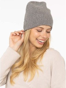 Zwillingsherz Kaszmirowa czapka w kolorze szarym rozmiar: onesize. Szare czapki Zwillingsherz, bez wzorów, z kaszmiru. Za 148,61 zł.