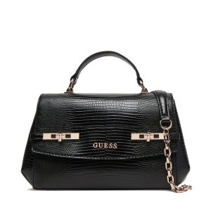 Torebka Guess. Czarne kuferki Guess, z aplikacjami, bez dodatków. Za 639,99 zł.