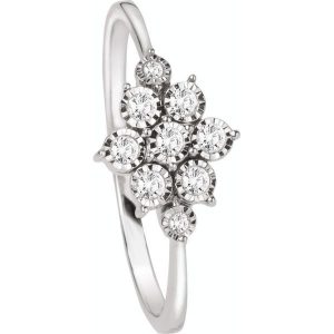 Wyjątkowy Białe Złoto Pierścionek - złoto białe 333, Brylant 0,12ct. Pierścionki marki W.KRUK. Za 1 590,00 zł.