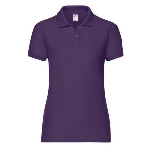 Koszulka Polo Damska. Fioletowe koszulki sportowe FRUIT OF THE LOOM, bez wzorów, bez ramiączek. Za 65,99 zł.