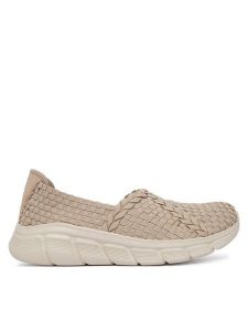 Skechers Baleriny Bobs B Flex 117323/TPE Beżowy. Brązowe balerinki Skechers, bez wzorów, z materiału, bez obcasa, bez zapięcia. Za 249,99 zł.
