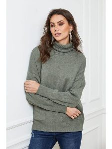 Joséfine Sweter "Vinicius" w kolorze khaki rozmiar: XL. Brązowe golfy Joséfine, bez wzorów, z kaszmiru. Za 189,15 zł.