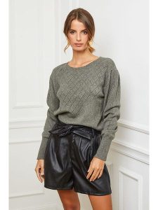 So Cachemire Sweter "Dolly" w kolorze oliwkowym rozmiar: XL. Brązowe swetry oversize So Cachemire, xl, bez wzorów, z kaszmiru, bez ramiączek. Za 181,42 zł.