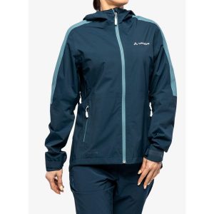 Kurtka przeciwdeszczowa damska Vaude Moab Rain Jacket II. Czerwone kurtki Vaude, bez wzorów, bez kaptura. Za 581,99 zł.