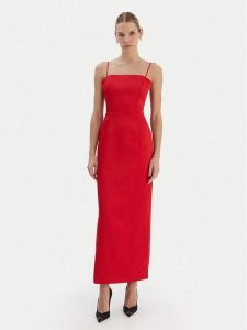 Bardot Sukienka wieczorowa Lucille 60179DB Czerwony Slim Fit. Czerwone sukienki Bardot, bez wzorów, z syntetyku, wizytowe, bez kołnierzyka, bez ramiączek. Za 639,99 zł.