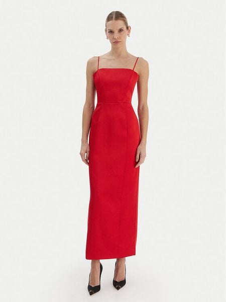 Bardot Sukienka wieczorowa Lucille 60179DB Czerwony Slim Fit. Czerwone sukienki Bardot, bez wzorów, z syntetyku, wizytowe, bez kołnierzyka, bez ramiączek. Za 639,99 zł.