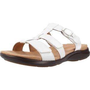 Sandały CLARKS 26185967C Biały. Białe buty trekkingowe Clarks, bez wzorów, ze skóry, bez obcasa, bez zapięcia. Za 425,99 zł.