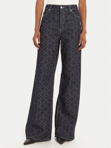 HUGO Jeansy 50541522 Granatowy Wide Leg. Niebieskie jeansy Hugo, bez wzorów, z bawełny. Za 519,99 zł.